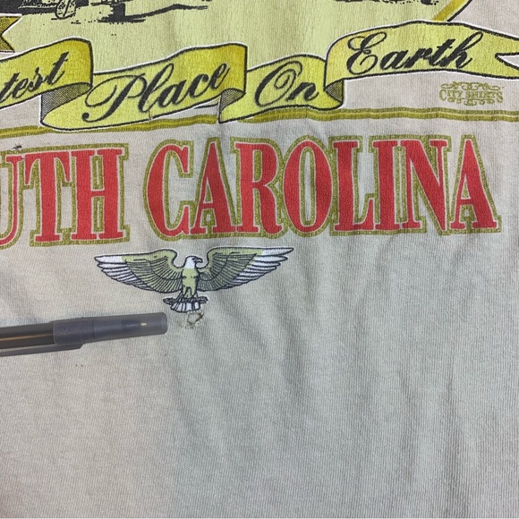 Vintage 90s South Carolina H.L. Miller Distressed Made in USA T-Shirt Large - Picture 3 of 10